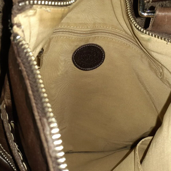 ROOTS-Venetian Village Prince-Crossbody-Chocolate Brown Tribe Leather-Excellent - Picture 7 of 9